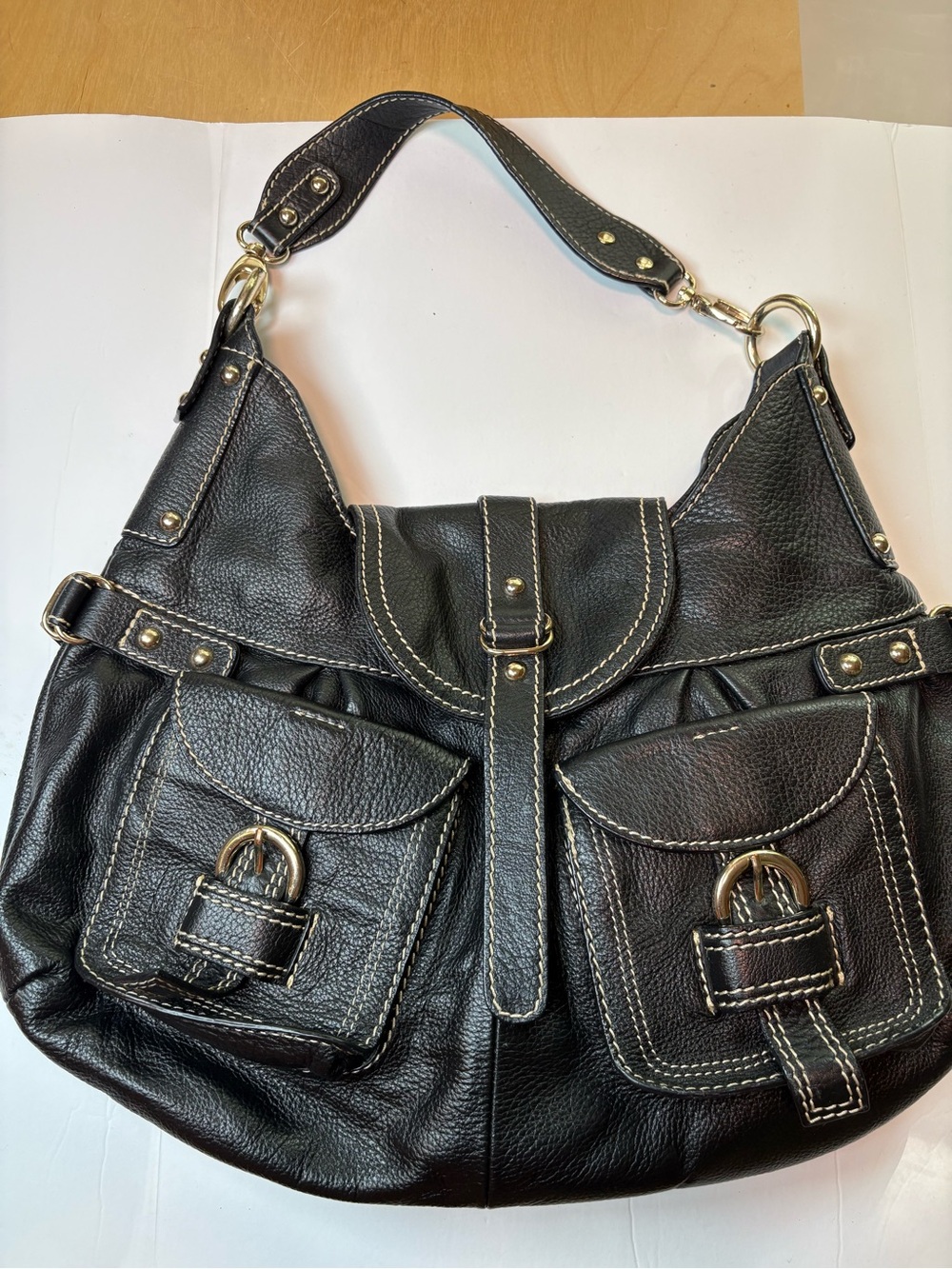 Barr + Barr Genuine Black Soft Leather Hobo Satchel Top Handle Hand Shoulder Bag